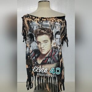 Elvis Presley Fringe Tee Upcycled Retro Band Merch